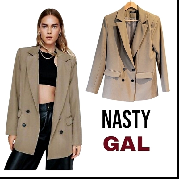 ** NEW ** Nasty Gal Women's DARK KHAKI  Blazer, SIZE 0. SMALL - Picture 1 of 5
